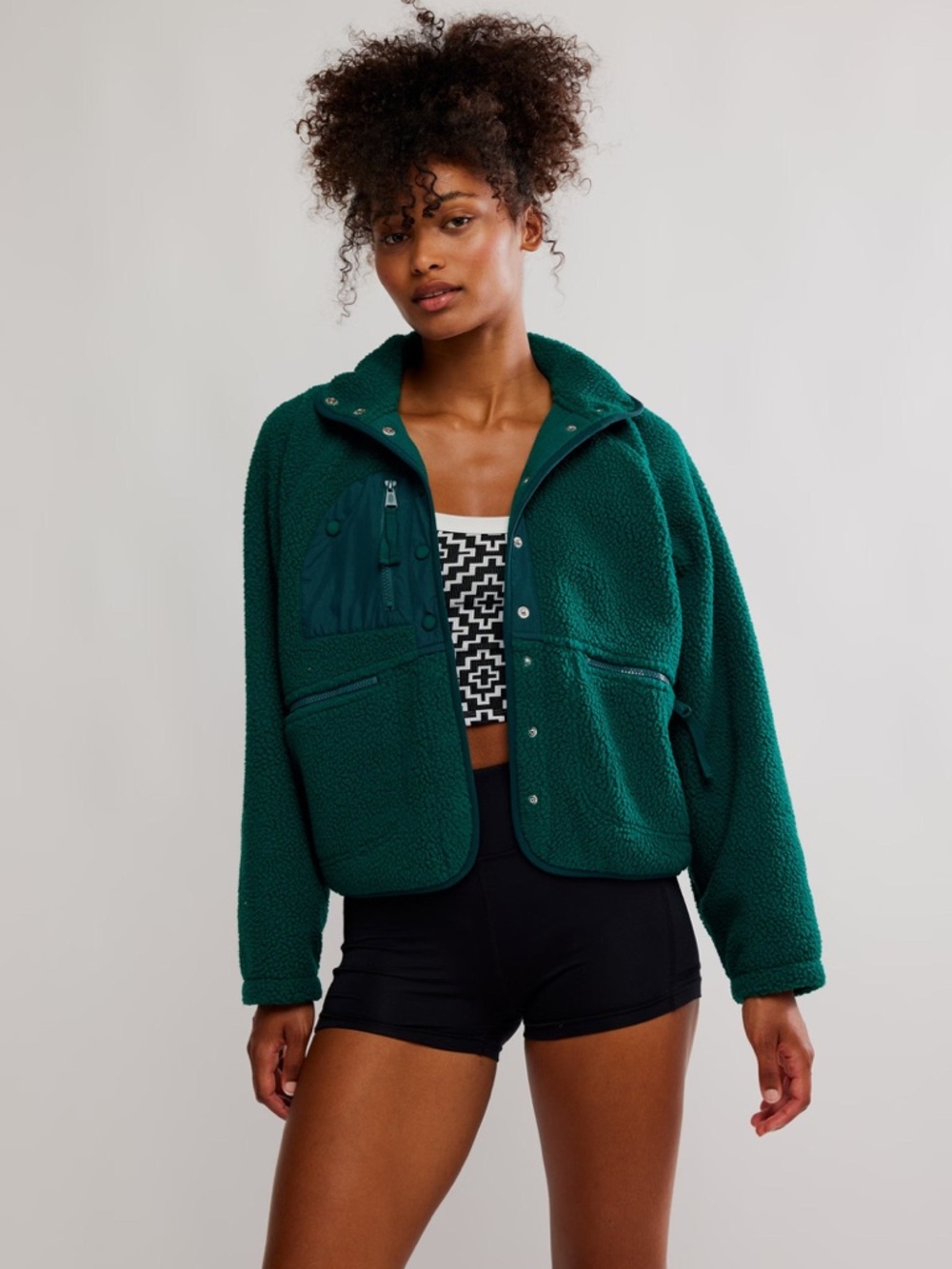 NWT Free People Hit The Slopes Jacket In Evergreen - Picture 2 of 6
